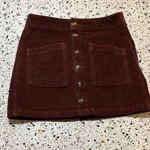 American Eagle Corduroy Button-Front Brown Skirt size 2p women’s